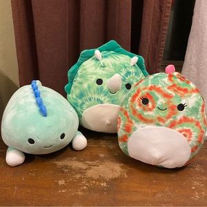 Bundle of Squishmallows Dino iguana Rocio Winifred Rafa 8 inch 7 inch Hugmee